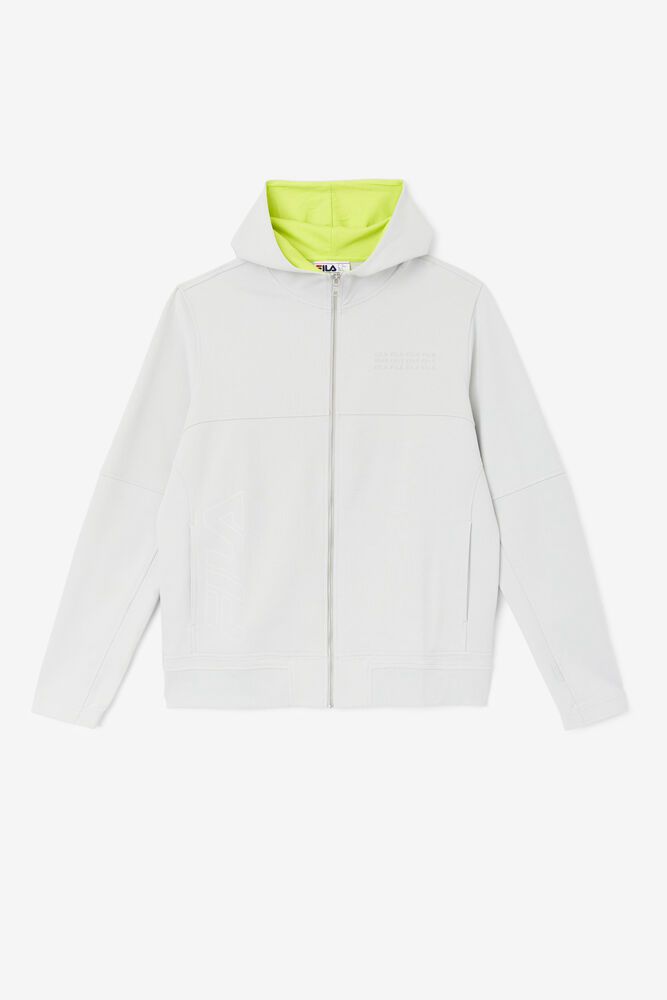 Fila Kayra Full Zip Hoodie White - Mens - 47523NHKQ